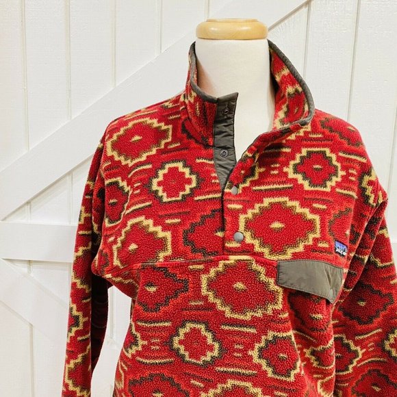 Patagonia XS Synchilla Fleece Jacket Snap-T Red Fa - Picture 2 of 11